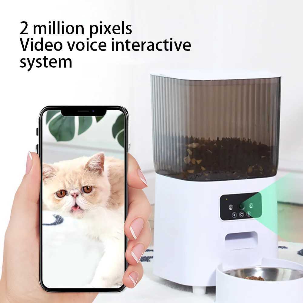 Cat Placemats 5L Smart WiFi APP Camera Automatic Pet Feeder Cat Food Dispenser Video Smart Feeder For Cats Dogs Pet Dry Food Bowl z241213
