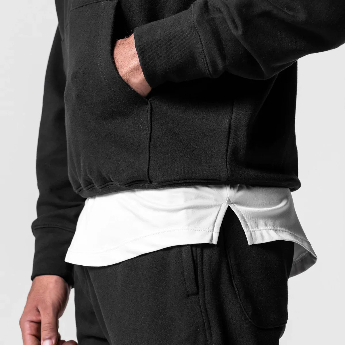Mens thick cotton hooded training set casual sports zipper top with pants sportswear gym running track and field clothes 241211