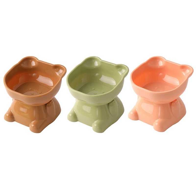 Cat Feeders Elevated Cat Bowl 400ml Raised Cat Food Bowl for Protecting Pets Spine Tilted Angle Dog Bowl Food Dish for Home Pet Gift z241213