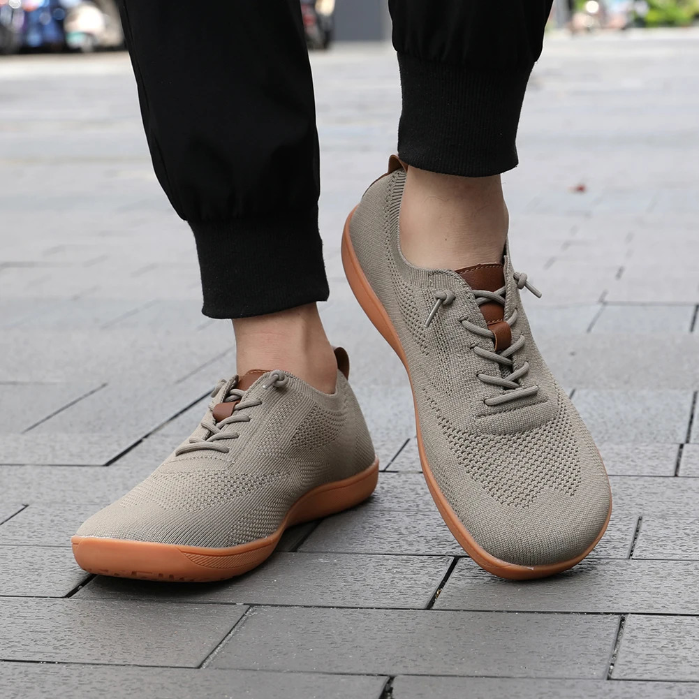Wide toe shoes minimalist barefoot shoes unisex mesh breathable casual mens shoes comfortable outdoor walking sports shoes 241213