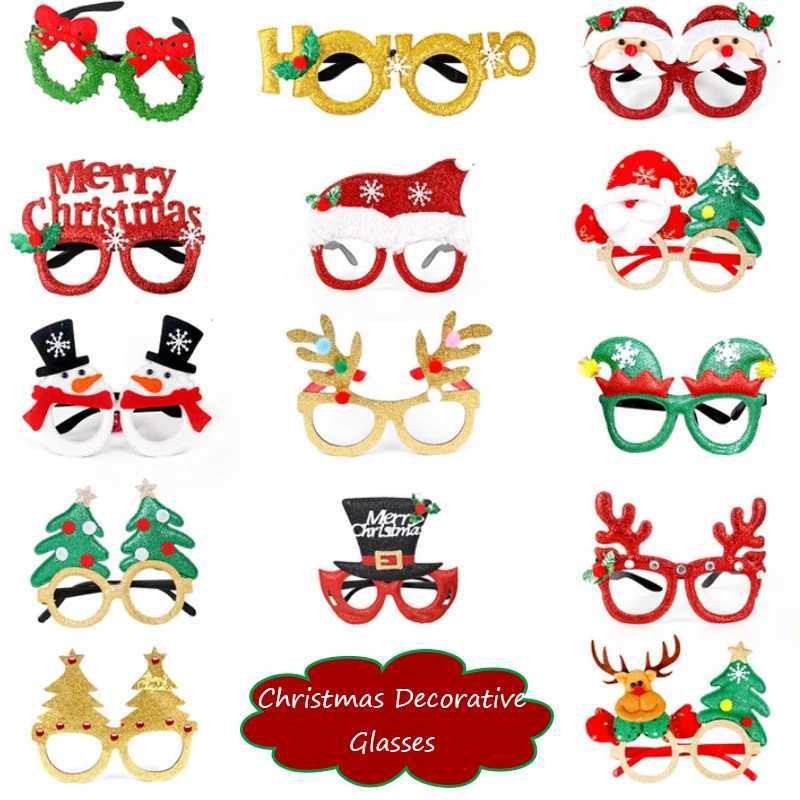 Sunglasses 2025 New Year Christmas Decoration Glasses Deer Ear Hat Childrens Party Photos Props Supplies H241213