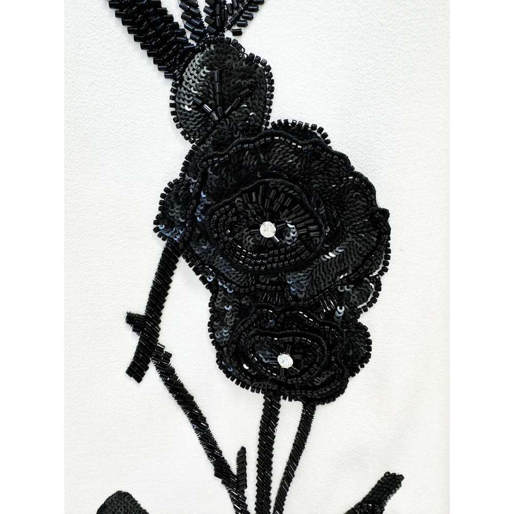 Skirt Set HIGH QUALITY Newest Fashion Designer Women's Wers Beaded Long Sleeve Dress