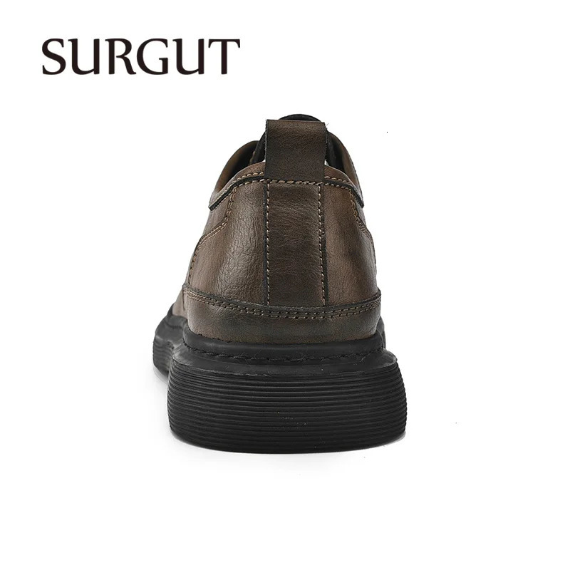 SURGUT Genuine Leather Men Shoes Bussiness Working Flats High Quality Causal Soft Daily Comfort Male Footwear Shoes Men 241213