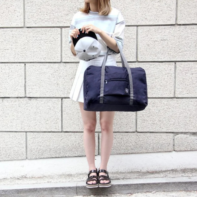 Travel Bags Stock Nylon Foldable Portable Handbags WaterProof Luggage Storage Tote Organizer for Clothing 241203