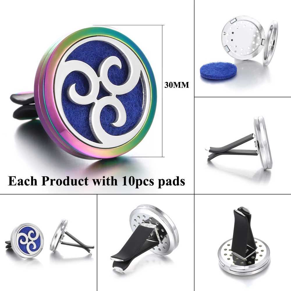 Refillable Car Air ener Smell Perfume Diffuser Clip Auto Vent Essential Oil Stainless Steel Locket Interior AccessoriesXJ241213