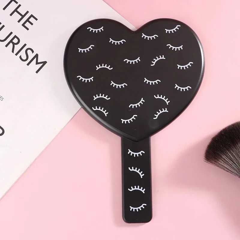 1 Pcs High Definition Handheld Heart-shaped Eyelash Mirror Eyelash Inspection Mirror Makeup Gadgets Vanity Mirror Girl GiftsXJ241213