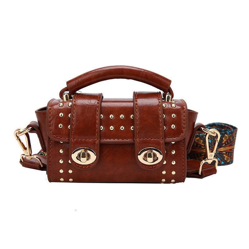 Punk DingTalk Underarm Small Square Handheld Boston Fashion Broadband Crossbody Bag