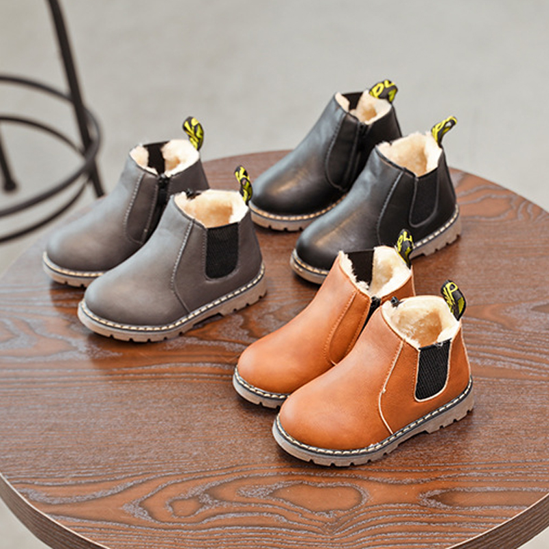 Children Shoes Fashion Kids Boots Autumn Winter Soft Leather Toddler Riding Boots Boys Ankle Boots Girls Happysteps Casual Shoes Size 21 - 36