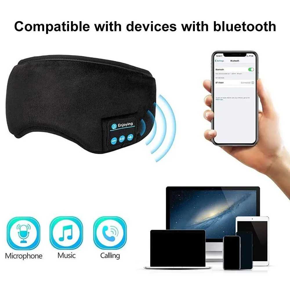 Sleep earphones with built-in high-definition comfortable wireless speakers Bluetooth 3D eye mask music playback sleep earphones W241213