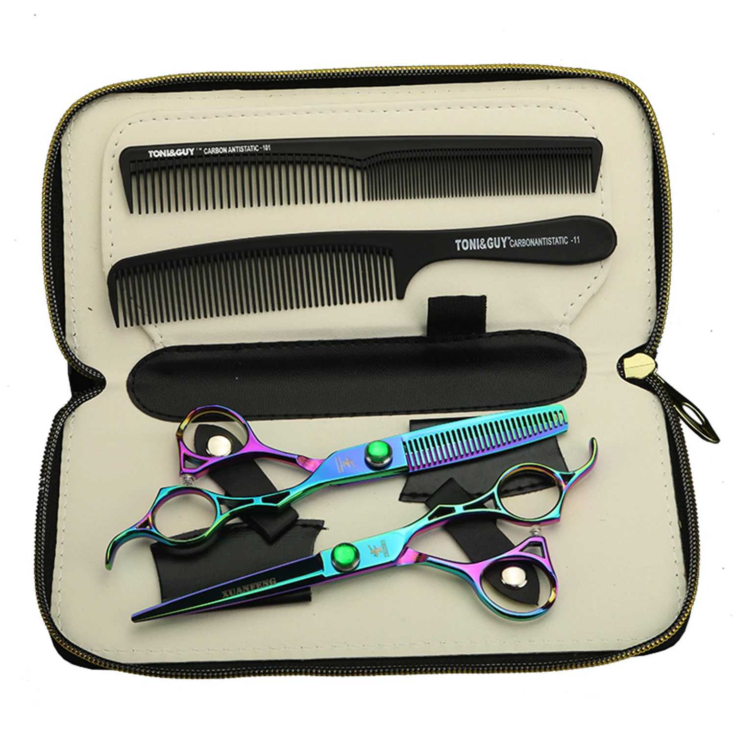 New Arrival Hollow Aurora Professional Barber 6-inch Japanese 440C Steel Barber Cutting and Slimming Barber Z241213