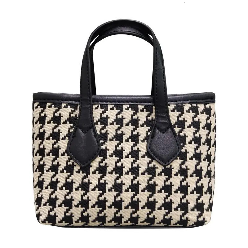 Winter New Thousand Bird Grid Small Bag Women's Vegetable Basket Handbag Mobile Phonesmall And Versatile One Shoulder Crossbody