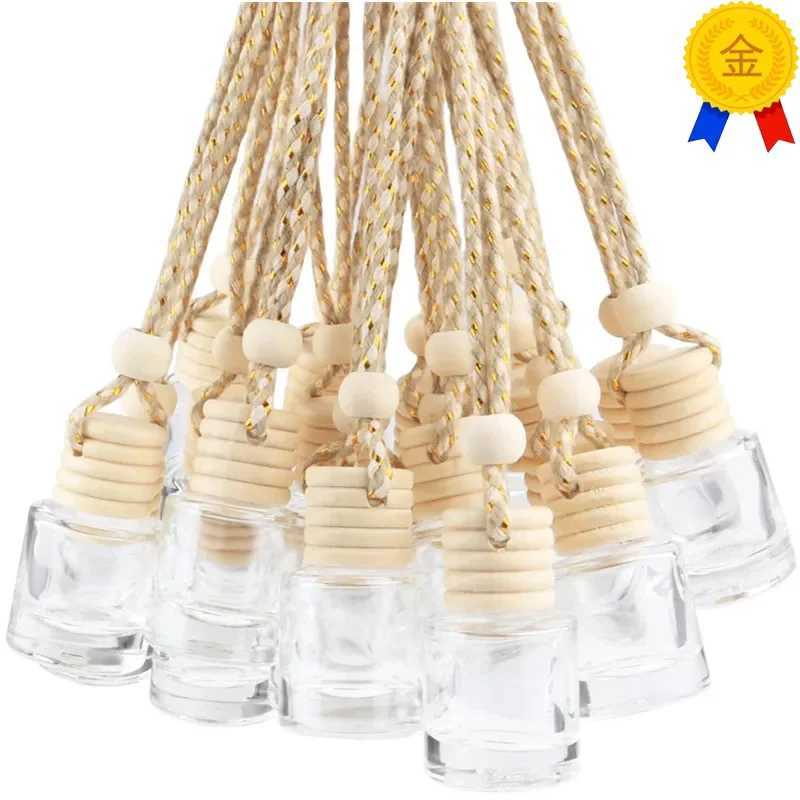 10Pcs 8ml Hanging Car Air ener Diffuser Empty Pendant Perfume Aroma Bottle Clear Glass Refillable Ornament VialsXJ241213