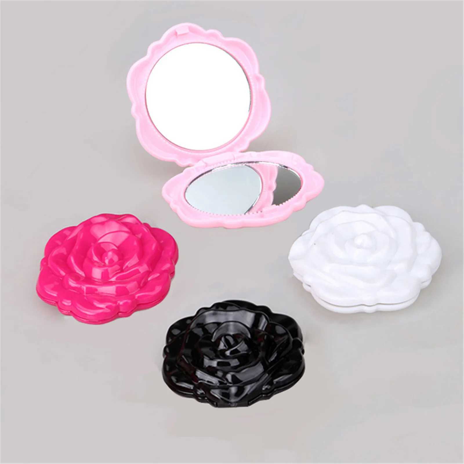 1pc Portable Mini Mirror Retro Rose Flower Small Pocket Makeup Mirror Double Sided Hand Mirrors Compact Cosmetic Beauty ToolXJ241213