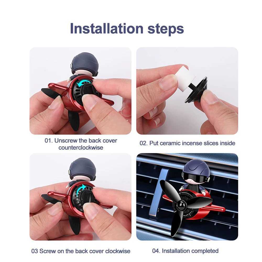 Car Air ener Aroma Auto Accessories Interior Perfume Diffuser Rotating Propeller Outlet Fragrance Cartoon DesignXJ241213