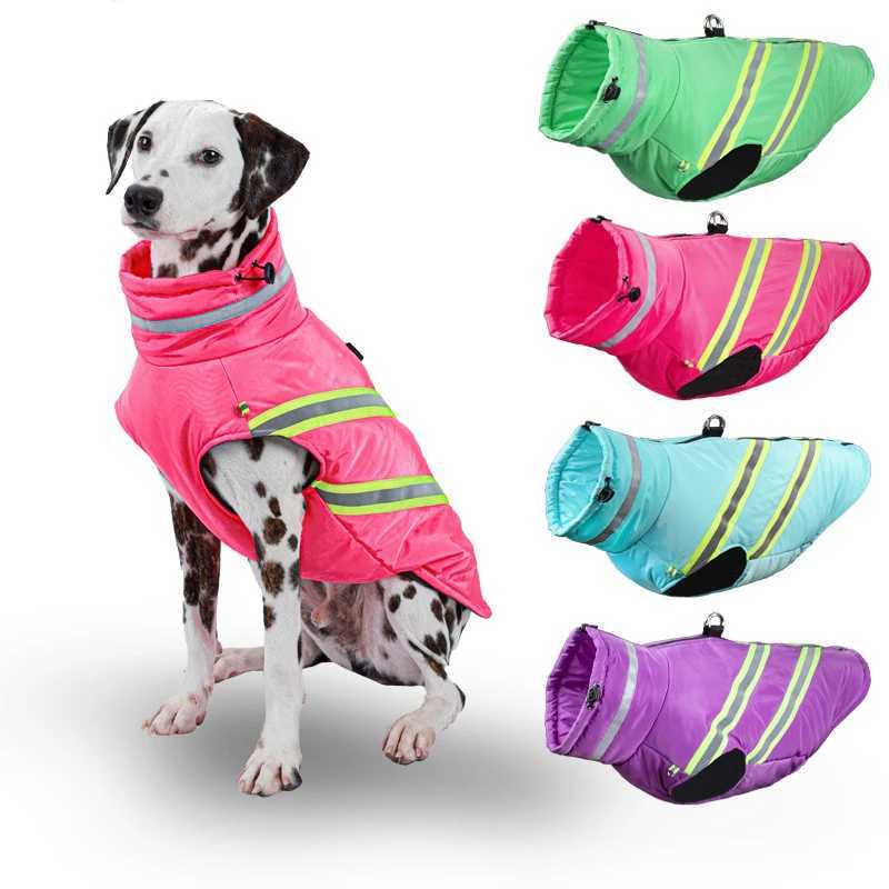 Winter Warm Dog Jacket for Small Large Dogs Reflective Windproof Waterproof Vest Coat Golden Labrador French Bldog Clothes Y241212