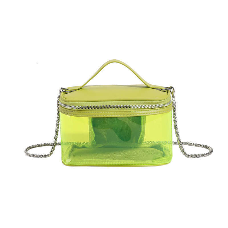 Internet celebrity transparent jelly summer niche hand-held box trendy single shoulder crossbody makeup wash bag, 2024 new item, chic and elegant clot