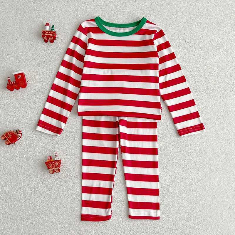 Autumn Childrens Baby Boys and Girls Long Sleeve Striped T-shirt+Pants Clothing Set Baby Boys and Girls Pajamas Childrens Clothing Set W241213