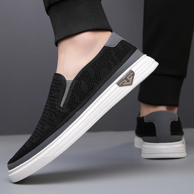 Mens breathable mesh casual shoes fashionable casual shoes anti slip outsole family fitness tennis hiking board shoes 241213
