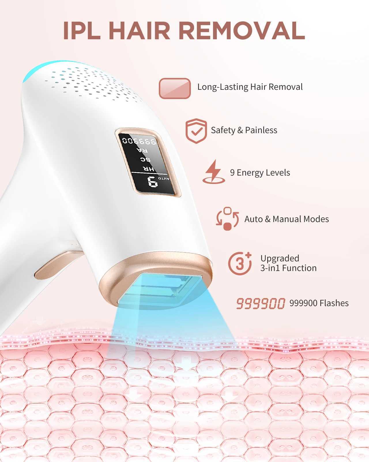 3-in-1 Laser Epilator Painless IPL Hair Removal for Women Bikini Legs s Laser Hair Remover 999900 Flash Permanent DepilatoXJ241213