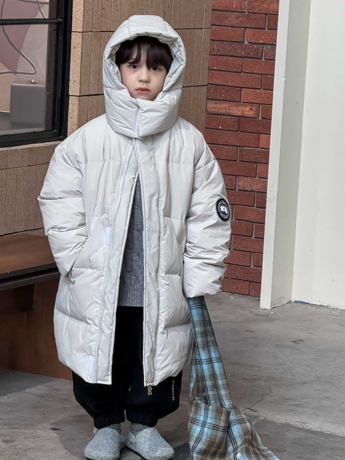 Down Coat Clothing 25 New Winter Children Boys Korean Children's Wear High White Duck Down Parker Windproof Hooded Long Down Jacket Y241213