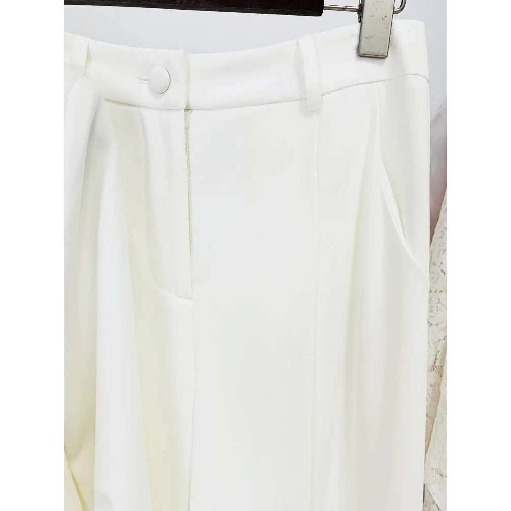 Ladies' Suit HIGH QUALITY Newest Designer Set Women's Dias Rhie Beaded Jacket Wide Leg Pants Suit