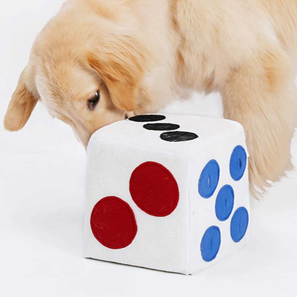 Pet Dog Plush Dice Toy Food Dispenser Treatment Puzzle Toy Puppy Intelligent Training Toy Food Leakage Playing Plush Dice X241213