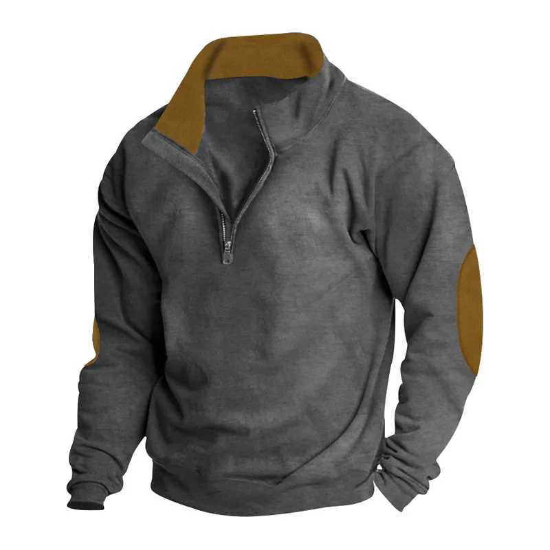 Spring/Summer European Mens Outdoor Casual Embroidered Colorful Vertical Collar Long Sleeve Sweatshirt W241213