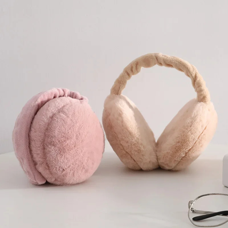 Soft plush earmuffs warm winter earmuffs mens fashionable solid color earmuffs outdoor cold protection earmuffs 241211