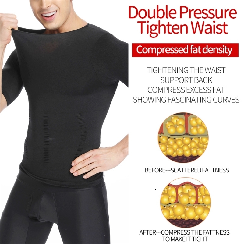 Mens Slimming Body Shaper Chest Compression Shirts Tummy Control Shapewear Gynecomastia Abdomen Slim Vest Waist Trainer Corset y241121