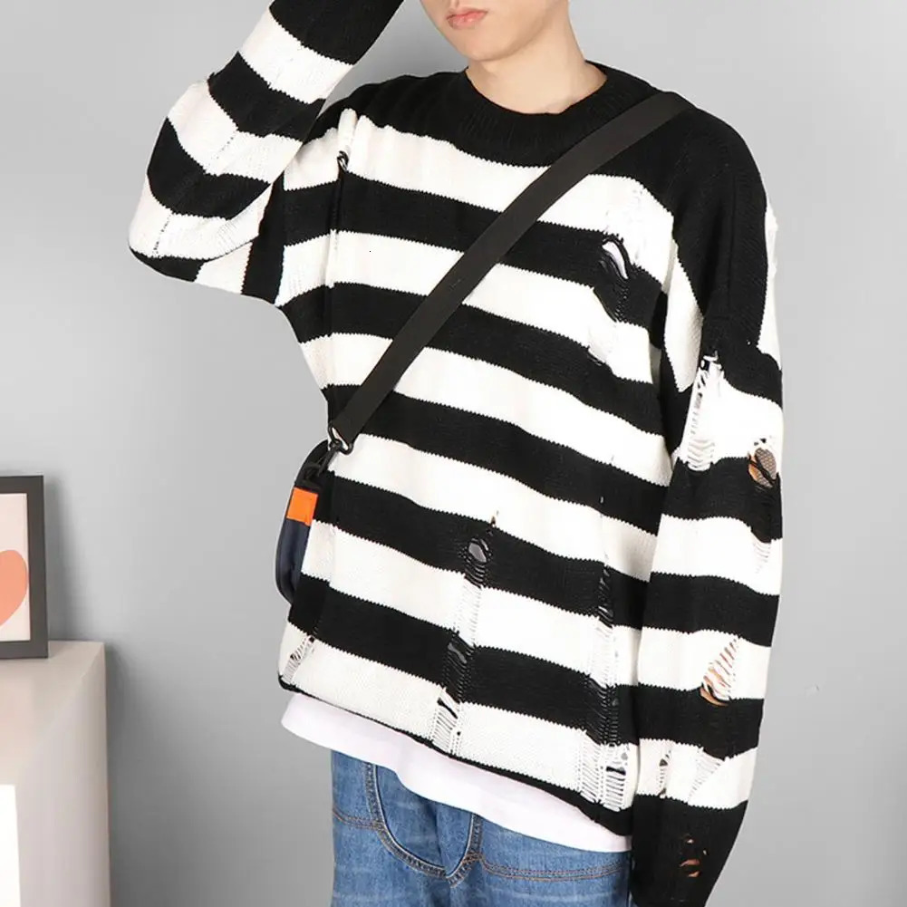 Men Sweater Hip Hop Women Pullover Knit Chic Stretchy Antishrink 241213
