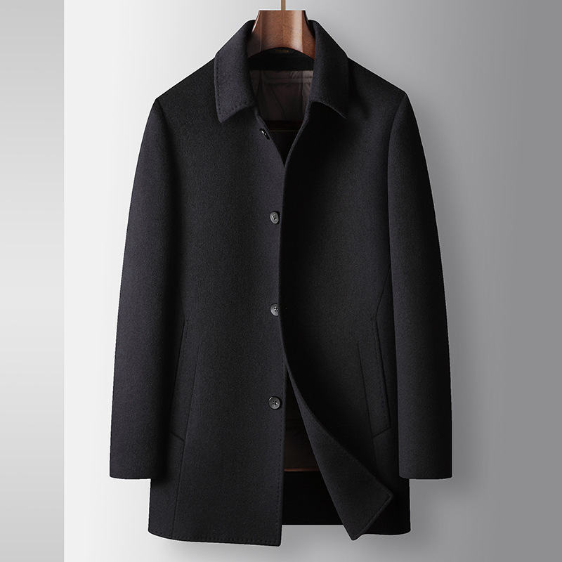 M12122 Lapel business double-faced woolen jacket for middle-aged and young people with detachable down lining
