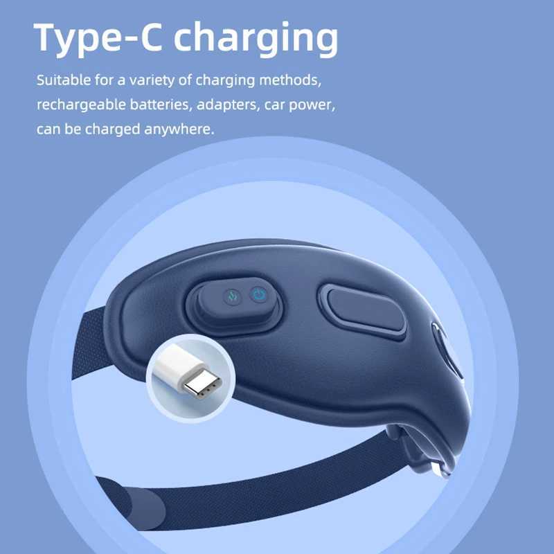 Intelligent eye massager can be charged with electric heat. Eye massage equipment reduces vibration and improves sleep by reducing eye tension W241213