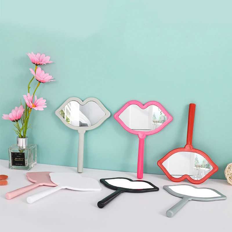 Pink/white/red Mirror Custom Privat Portable Square Lip Handheld Mirrors Cute Small For Daily Cosmetic Makeup XJ241213
