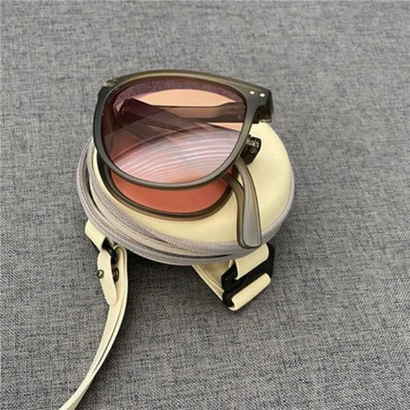 New Womens Fashion Folding Sunglasses Womens Brand Designer Glasses UV400 Eyewear Lady Retro Sun Glasses Womens GogglesX241213
