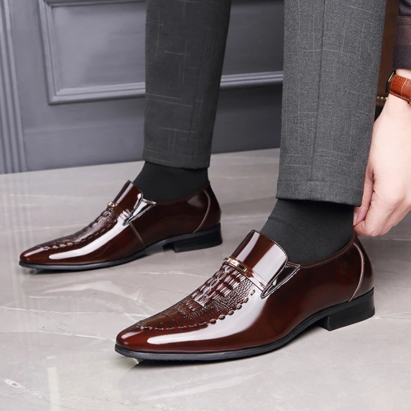 Mens Dress Shoes Pattern Pointed Toe Business Shoes Work Men Dress Shoes Male Wedding Footwear Zapatos Hombre 241206