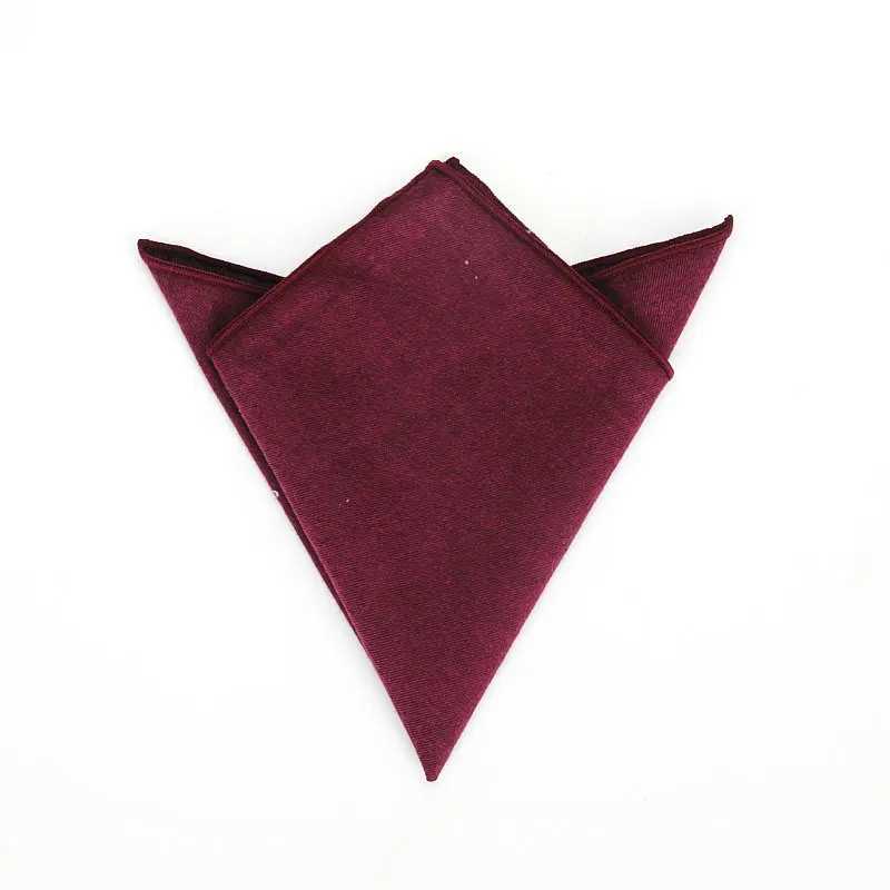 2019 New Mens Cotton Pocket Square Solid Color Black Pink Blue Handle Headscarf Wedding Party Set Hanji 25 * 25CM W241213