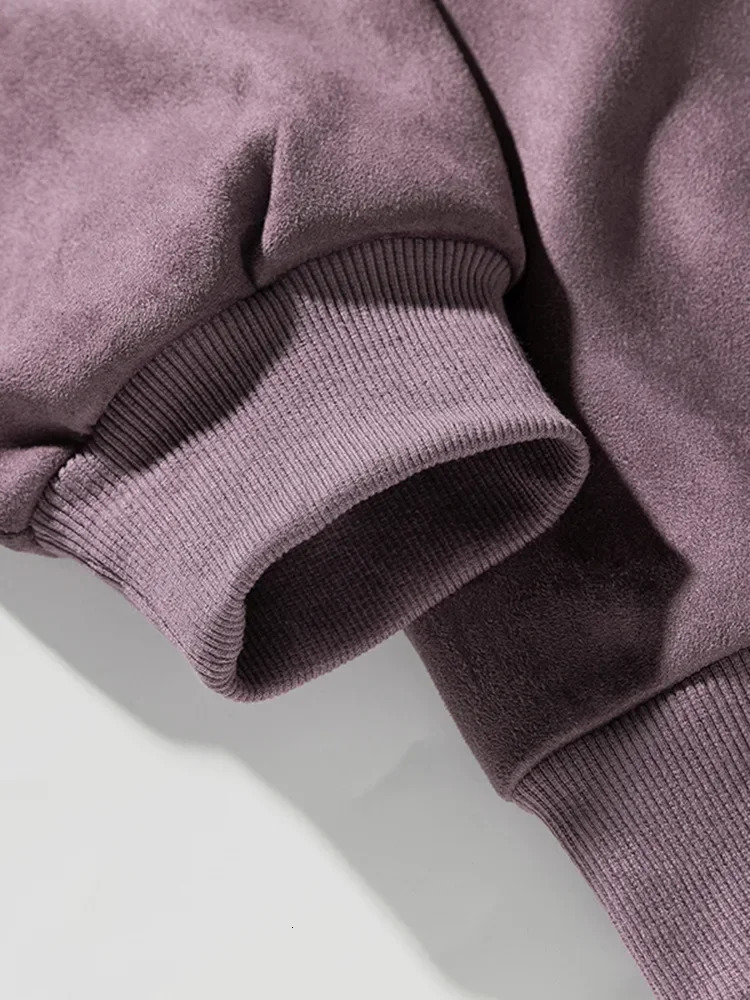 Suede Solid Color Hoodie Mens Autumn and Winter Style Fashion Casual Retro Hoodie Couple High Quality Pullover Clothing 241212
