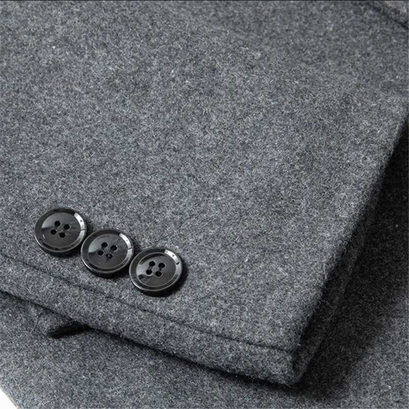New Mens Fleece Warm Winter Coats Men Wool Blends Cashmere Trench Coats High Quality Solid Male Business Casual Wool OutewearXJ241212