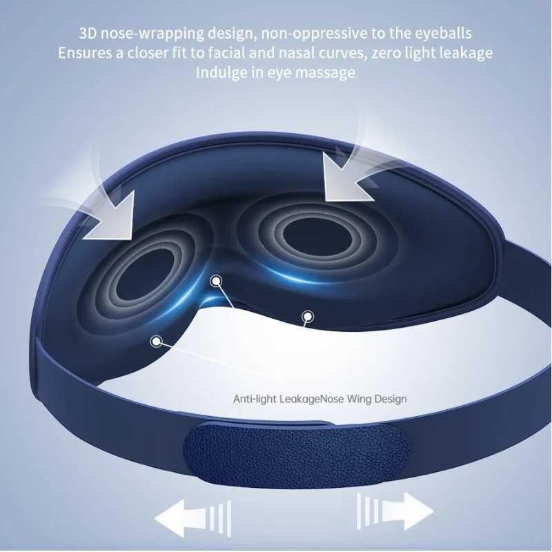 Cordless heated eye massager with cooling eye pad 3D groove design vibrating sleep mask C-type rechargeable used for drying eyes W241213