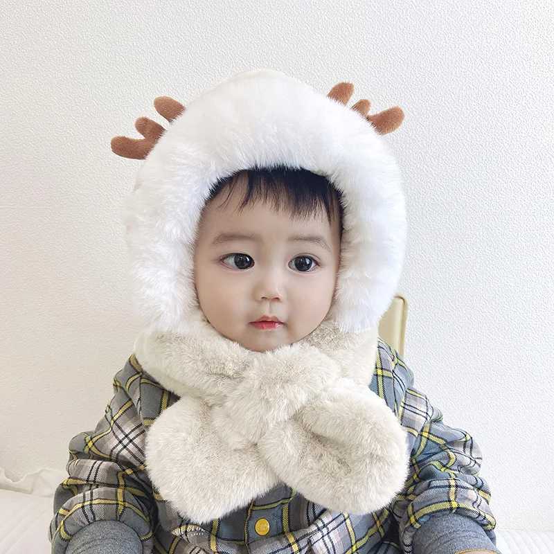 Cute Kids Winter Hat Knitted Infant Bonnet Baby Beanie Bear Lamb Wool Kids Baseball Cap for Girls Boys Child Accessories 6-36MXJ241213