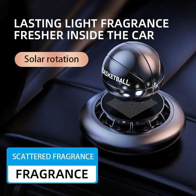 New Factory Outlet Scent Car Air ener Basketball Design Solar Rotating Auto Decoration Perfume Air Fragrance DiffuserXJ241213