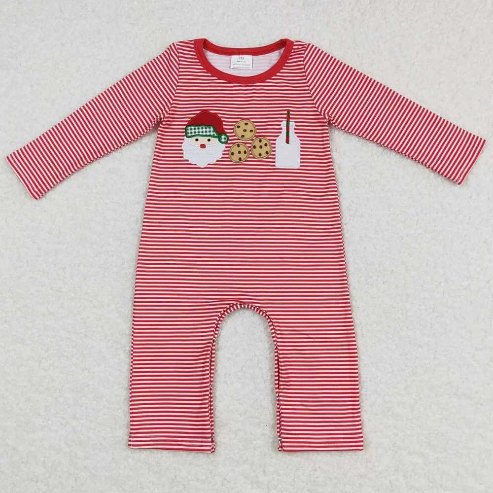 Hot selling baby girl clothing childrens Santa Claus Cookie Sibling clothing set childrens girl boy clothing matching baby jumpsuit W241213