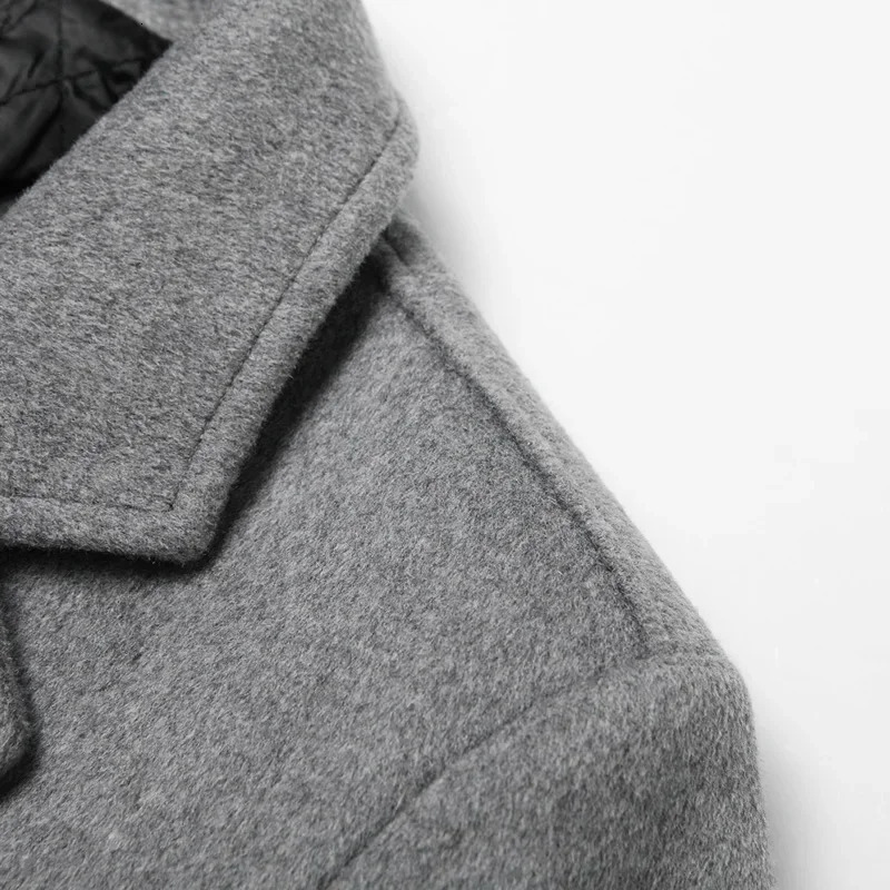 Wool content 54% woolen coat mens winter Korean version wool fashion casual long top menswool 241213