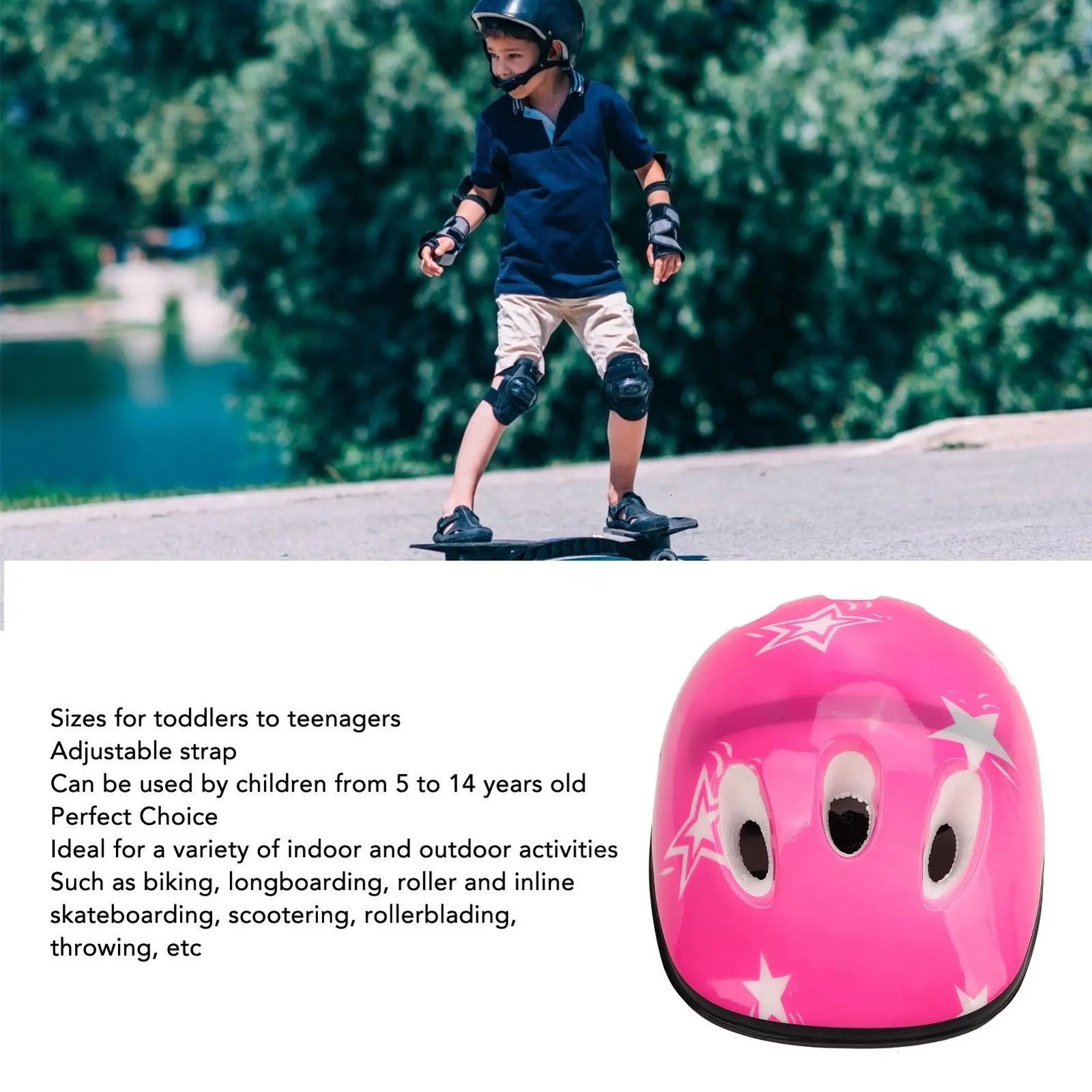 Adjustable Kids Bike Helmet Shock Absorbing Foam Liner for cycling Skateboarding 241203