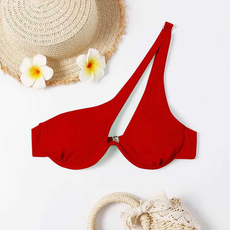Sexy Bikinis Swimsuits Cut Out Womens Swimwear 2023 One Shoulder Biquini High Cut Bathing Suits Push Up Beach Bikini SetXJ241212