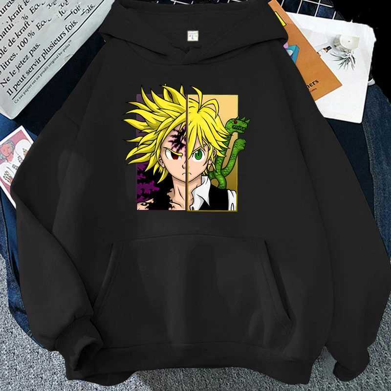 Womens Fashion Hoodie Anime Meliodas Fun Printed Mens Autumn and Winter Sportswear Unisex Long Sleeve Casual Top W241213