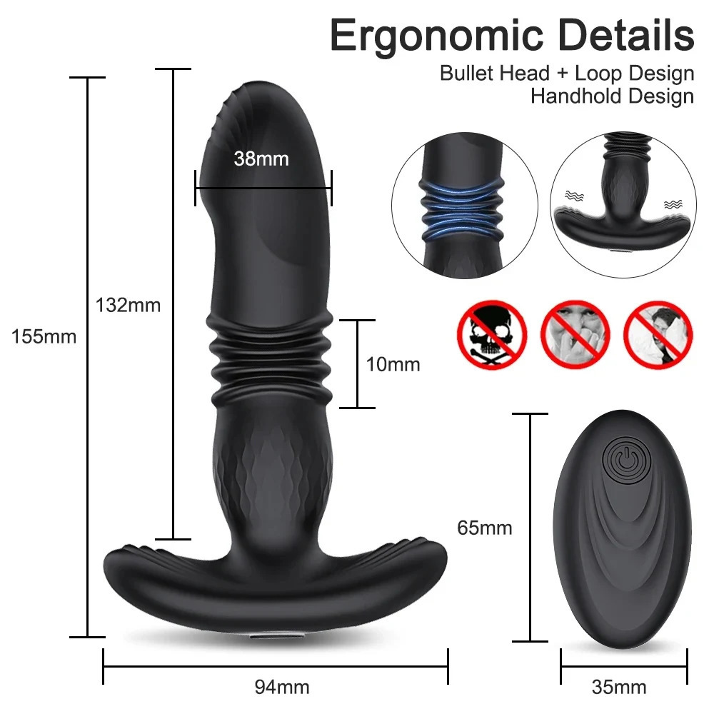 Telescopic Vibrating Butt Plug Anal Vibrator Wireless Remote Sex Toys for Women Ass Dildo Prostate Massager Men Buttplug 241213