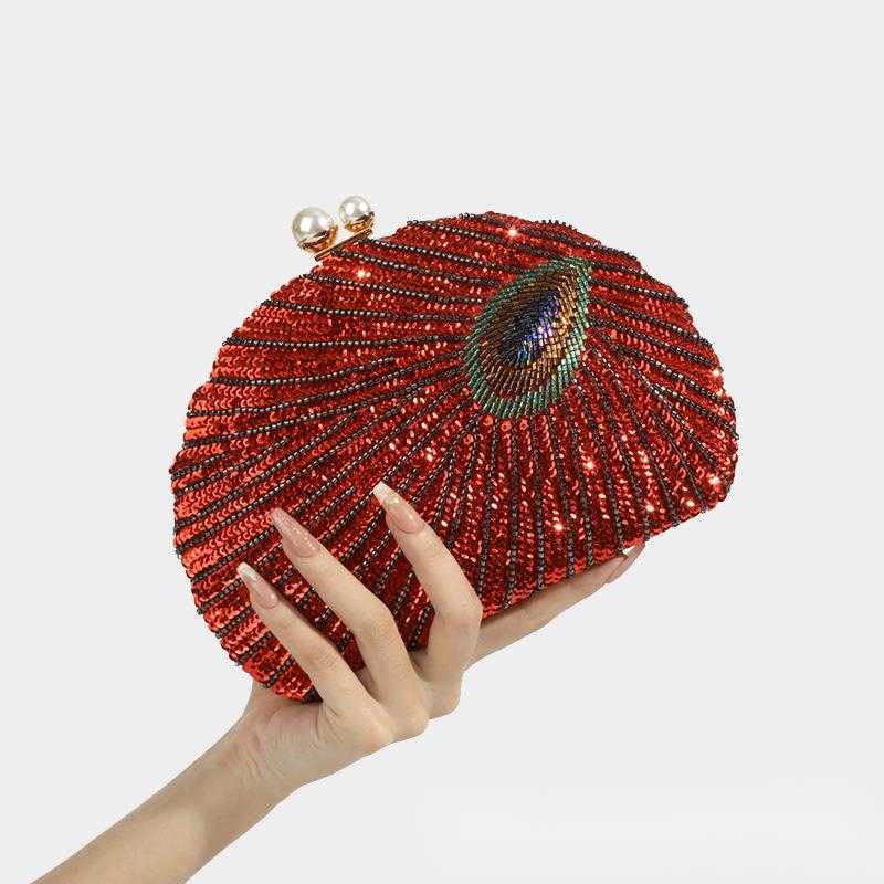 Clutch Bag Chinese Style Dinner Bag Beaded Sequins Heavy Work Beaded Embroidered Bag Cheongsam Women Tote Bag 240920