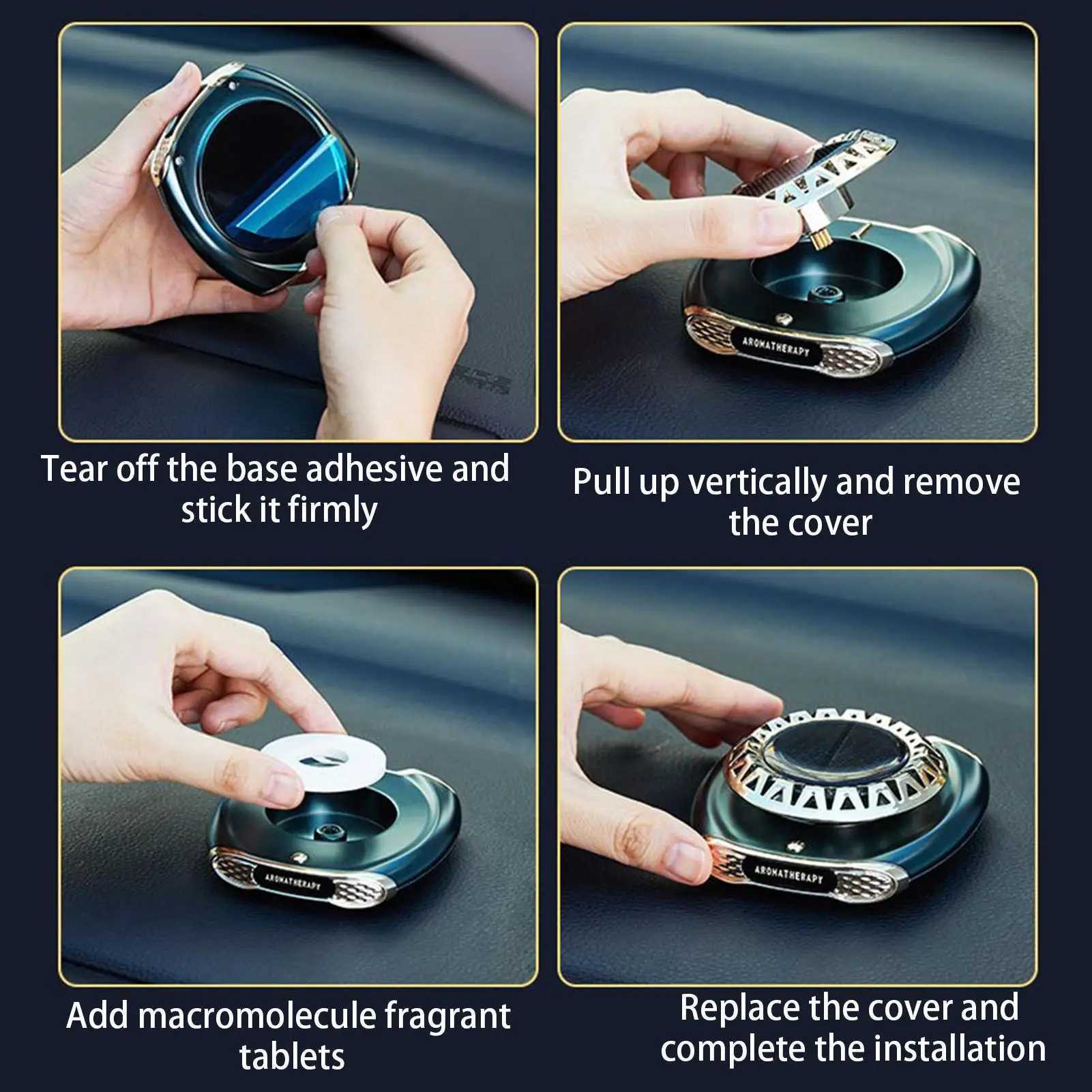 Solar Car Air ener Safe Multifunctional Three-in-one Aroma Small Aroma Diffuser With Natural Essential OilsXJ241213