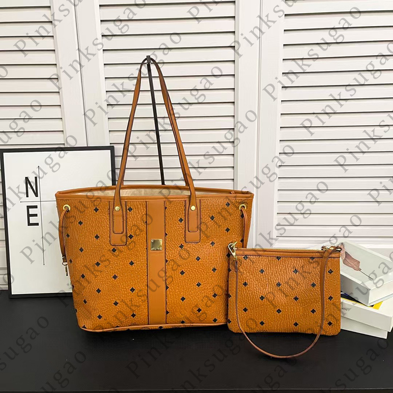 Women designer luxury tote bag shoulder bag handbags fashion high quality large capacity pu leather purse tote bag shopping bag 2pcs/set Changchen24121247